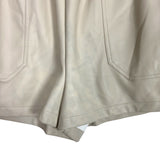 Steve Madden Cream Faux Leather Shorts - Size S (See Notes)