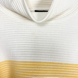 Nagnata Cream/Yellow/Mustard Striped Ribbed Mock Neck Crop Top- Size XS (see notes)