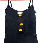 RUNAWAY Black Knit Front Cutout Beaded Back Slit Dress- Size S/4