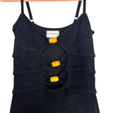 RUNAWAY Black Knit Front Cutout Beaded Back Slit Dress- Size S/4