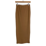 Boohoo Camel with Back Slit and Elastic Waist Skirt- Size 6 (see notes)