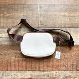Cluci Cream/Camel Trim Faux Leather Fannypack Sling Bag NWT