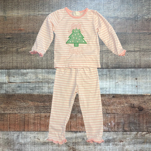 Cecil and Lou Christmas Tree Embroidered Harper Two Piece Pant Set- Size 18M