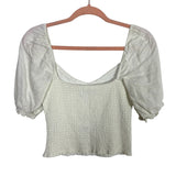 Abercrombie & Fitch White Smocked Top NWT - Size S