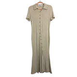 Petal + Pup Cream Ribbed Sweater Button Front Dress- Size 12