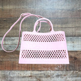 No Brand Blush with Removable Shoulder Strap Plastic Handbag