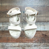 Raye Ivory Rope Braided Ankle Strap Block Heel Sandals- Size 7.5 (sold out online)