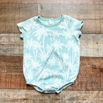 Grayson Mini Sage/White Palm Print Terry Cloth Bubble- Size 6-9M