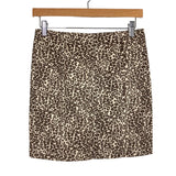 Free People Cream Brown Animal Print Skirt- Size 4