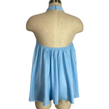 Petal + Pup Light Blue Halter Top and Wide Leg Pants Set NWT- Size 2 (Inseam 31”, sold as a set)