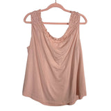 Maeve by Anthropologie Pink Textured Ruffle Neckline Tank- Size L