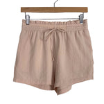 Ekouaer Tan Gauze Button Up Top and Drawstring Shorts Set NWT- Size S (sold as a set)