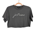 Forever 21 Charcoal Rhinestone Je T'aime Cropped Tee NWT- Size XS (sold out online)