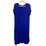 Pink Blush Blue V-Neck Twist Hem Dress- Size ~M/L (see notes)