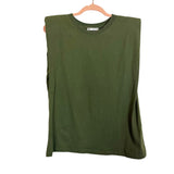ZARA Olive Shoulder Padded Tank Top- Size L