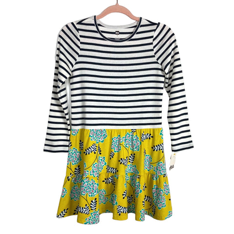 Tea Navy/White Striped with Yellow Floral Print Bottom Dress NWT- Size 12