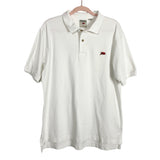 Perlis Men’s White Crawfish Polo Shirt- Size L (see notes)