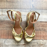 Scoop Gold Metallic Heeled Sandals- Size 7.5 (see notes)