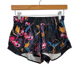 Lululemon Black Floral Print Elastic Waistband Shorts - Size 6