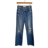 MOTHER SUPERIOR The Rambler Ankle Distressed Button Fly Jeans- Size 25 (Inseam 26”)