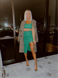 Superdown Green Glitter Front Slit Dress- Size XS (sold out online)