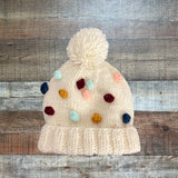 The Blueberry Hill Kid's Cream Knit Pom Pom Knit Beanie- 2-10 Years