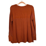 Offline by Aerie Brown Waffle Knit Snap Front Tunic Top- Size M