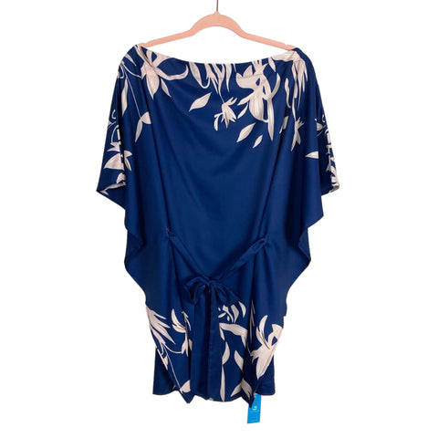 Cupshe Navy Tan Printed Belted Cover-Up NWT- Size S