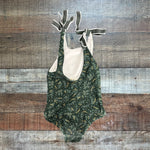Ollie's Day Forest Green Leaf Print Swimsuit - Size 2-3Y (See Notes)