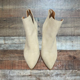 Steve Madden Darryn Cream Suede Leather Zipper Back Booties- Size 8.5