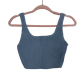 Babaton Blue Ribbed Cropped Knit Cami- Size S