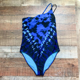 Aerie Blue Printed One Shoulder Padded Full Coverage One Piece NWT- Size M