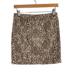 Free People Cream Brown Animal Print Skirt- Size 4