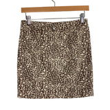 Free People Cream Brown Animal Print Skirt- Size 4