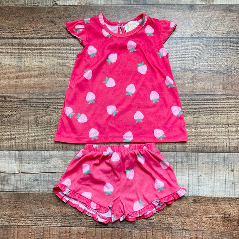 The Beaufort Bonnet Company Strawberries Shorts Pajama Set- Size 3T