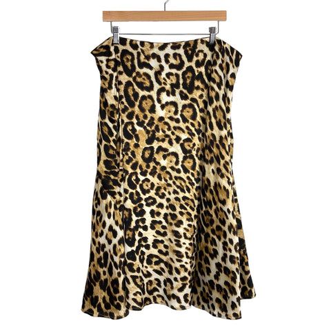 GILLI Animal Print Satin Skirt- Size 1X