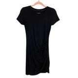 Cupshe Black Ruched Surplice Mini Dress- Size S