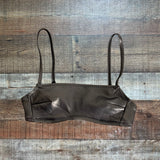 Xhilaration Black Fuax Leather Bikini Top - Size S (See Notes)