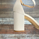 Sam Edelman White Scalloped Strap Heeled Sandals- Size 9.5 (see notes)
