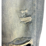 American Eagle Outfitters Light Wash Distressed Ripped Leg Hi-Rise Tomgirl Jeans- Size 00 Short (see notes, Inseam 24”)