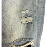 American Eagle Outfitters Light Wash Distressed Ripped Leg Hi-Rise Tomgirl Jeans- Size 00 Short (see notes, Inseam 24”)