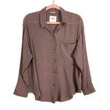 Abercrombie & Fitch Brown Oversized Button Up Top- Size S