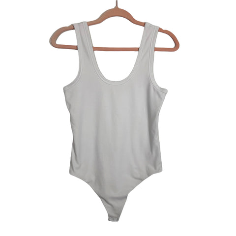 Nuuds White Sleeveless Bodysuit - Size M
