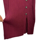 Open Edit Maroon Button Sweater Dress - Size L