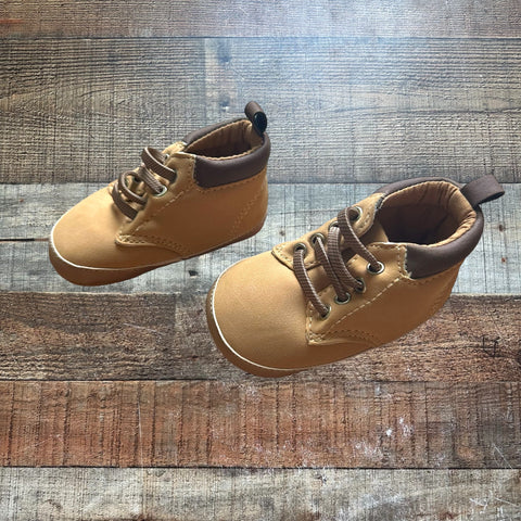 Goldbug Tan Work Boots Crib Shoes- Size 3-6M (Like New)