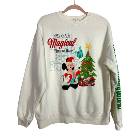 Disney White Christmas Crewneck Sweatshirt - Size L