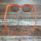 Ryan Simkhai Eyeshop Orange Boxy Frame Polarized Sunglasses NEW