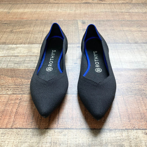 Rothys Black Pointed Ballet Flats- Size 9 (BRAND NEW CONDITION)