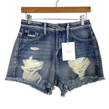 KanCan Distressed Raw Hem High Rise Jean Shorts NWT- Size XS