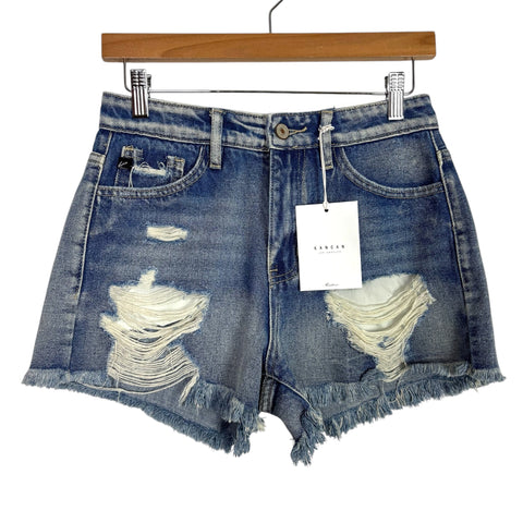 KanCan Distressed Raw Hem High Rise Jean Shorts NWT- Size XS